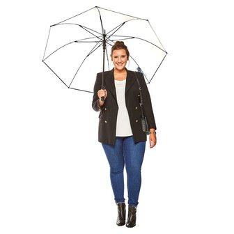 Fare Pure 2333 transparante XL paraplu zwart 120 centimeter in hand