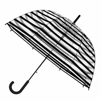 Toezicht houden Katholiek Eenheid Falconetti transparante koepelparaplu met zwarte strepen 86 centimeter |  Gratis verzending en retour
