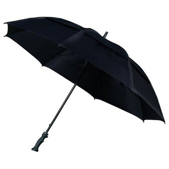 Falcone extra strong windproof golfparaplu dubbellaags 130 cm zwart GP-75-8120 voorkant