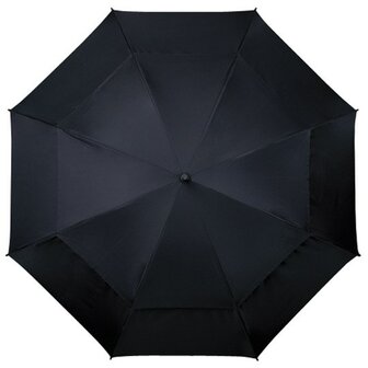 Falcone extra strong windproof golfparaplu dubbellaags 130 cm zwart GP-75-8120 bovenkant