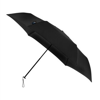 TravelLight extreem lichte reisparaplu windproof zwart voorkant