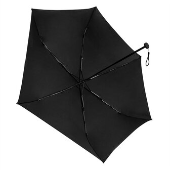 TravelLight extreem lichte reisparaplu windproof zwart onderkant