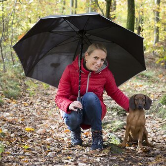 Fare 7395 Doggybrella automatische stormvaste golfparaplu met hondenpoepzakje zwart