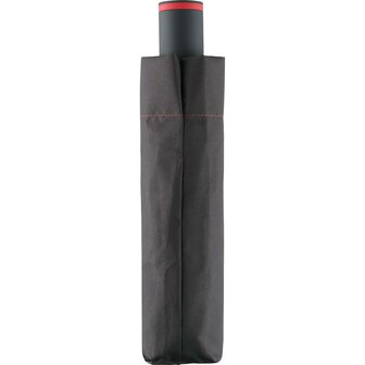 Fare Mini Style 5084 zakparaplu met handopening zwart rood in meegeleverde hoes
