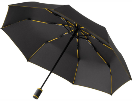 Fare Mini Style 5484 zakparaplu zwart geel voorkant