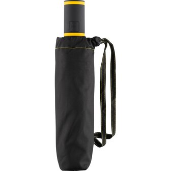 Fare Mini Style 5484 zakparaplu zwart geel in meegeleverde beschermhoes