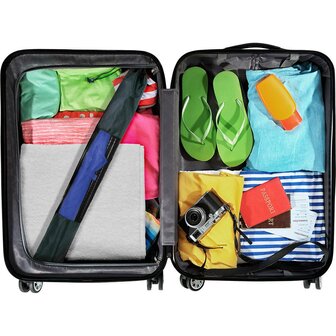 Fare Travelmate 6139 strandparasol en paraplu in &eacute;&eacute;n - blauw in koffer
