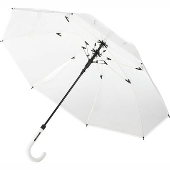 Fare Pure 7112 transparante paraplu met automatische opening wit voorkant