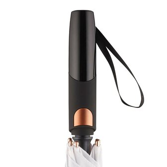 Fare Precious 7399 XL paraplu wit koper 133 centimeter handvat met ontgrendelingsknop