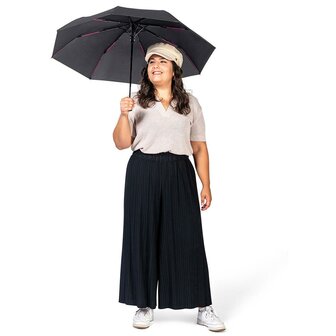 Fare Mini Style 5084 zakparaplu met handopening zwart magenta