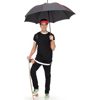 Fare Seam 4399 luxe windproof golfparaplu 115 cm zwart rood