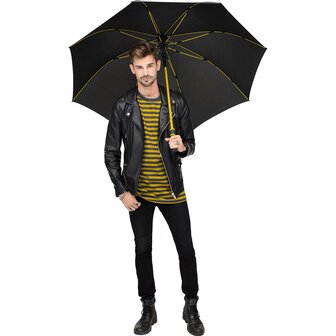Fare Style 2384 windproof golfparaplu zwart geel 130 centimeter