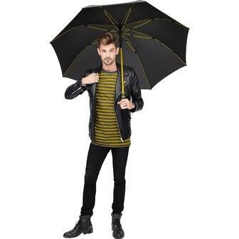 Fare Style 2384 windproof golfparaplu zwart geel 130 centimeter