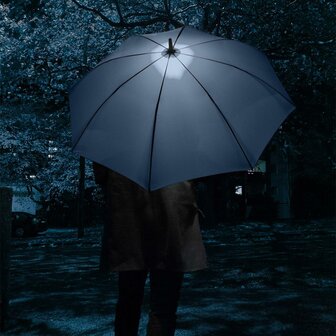 Fare Skylight 7749 windproof middelgrote paraplu met ledlamp donkerblauw