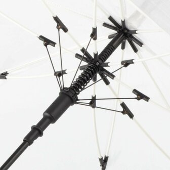 Fare Pure 7112 transparante paraplu met automatische opening wit flexibel frame en baleinen