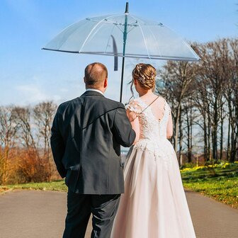 Fare Pure 2333 transparante XL paraplu marineblauw 120 centimeter trouwparaplu