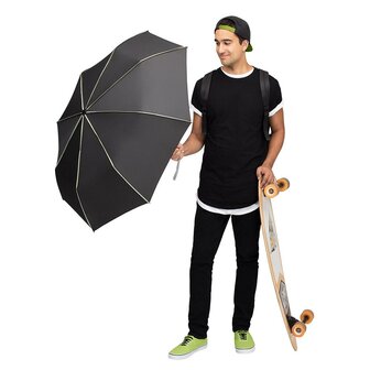 Fare Seam 5639 extra grote zakparaplu zwart grijs