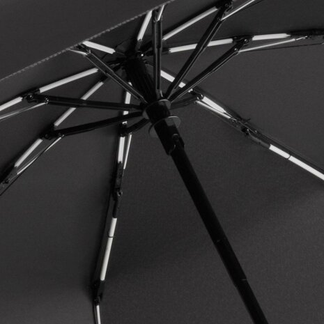 Fare Mini Style 5484 zakparaplu zwart wit binnenkant flexibel frame en baleinen