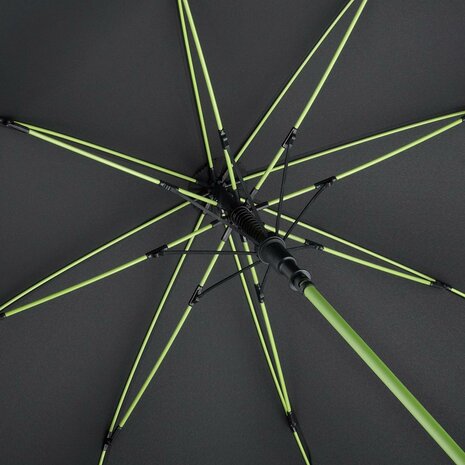 Fare Style 2384 windproof golfparaplu zwart limegroen 130 centimeter flexibel frame en baleinen