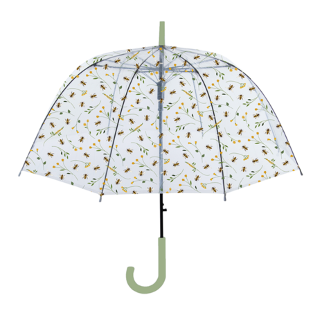 Esschert Design transparante paraplu met bijenprint BEE003 voorkant