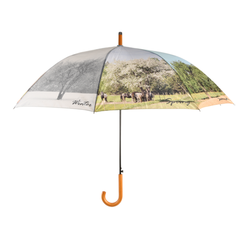 Esschert Design vier seizoenen paraplu met unieke natuurprint TP388
