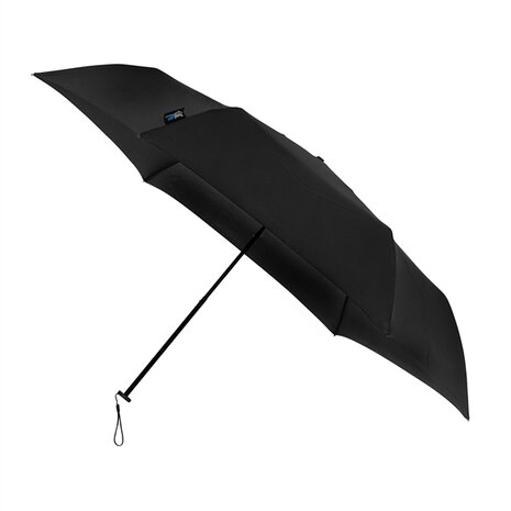 TravelLight extreem lichte reisparaplu windproof zwart voorkant