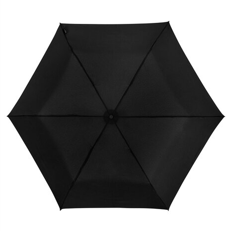 TravelLight extreem lichte reisparaplu windproof zwart bovenkant
