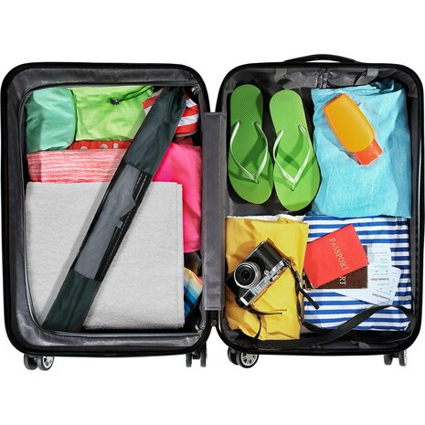 Fare Travelmate 6139 strandparasol en paraplu in één - grijs in koffer