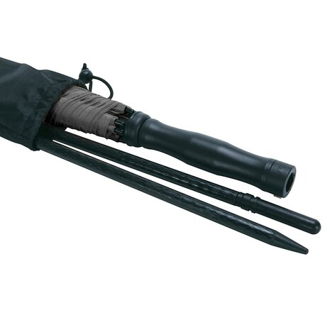 Fare Travelmate 6139 strandparasol en paraplu in één grijs als parasol in draagbare beschermhoes