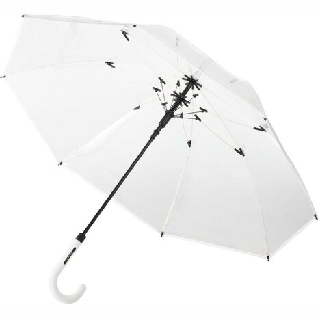 Fare Pure 7112 transparante paraplu met automatische opening wit voorkant