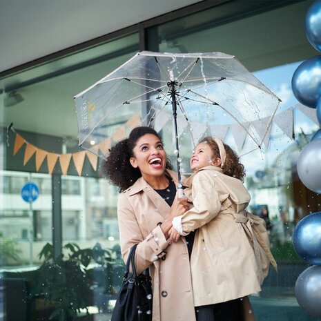 Fare Pure 7112 transparante paraplu met automatische opening wit