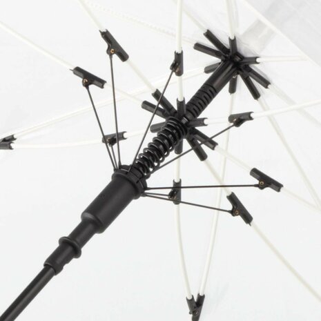 Fare Pure 7112 transparante paraplu met automatische opening wit flexibel frame en baleinen