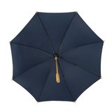 Eco bamboe paraplu windproof marineblauw onderkant