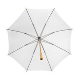 Eco bamboe paraplu windproof wit onderkant