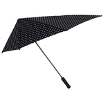 Impliva aerodynamische stormparaplu tot 85 km/h - donkerblauw met stippen Impliva aerodynamische stormparaplu tot 85 km/h - donkerblauw met stippen