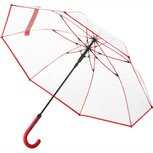 Fare Pure 7112 transparante paraplu met automatische opening rood Fare Pure 7112 transparante paraplu met automatische opening rood