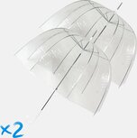 2x doorzichtige koepelparaplu´s met automatische opening Ø 75 cm wit transparant 2x doorzichtige koepelparaplu´s met automatische opening Ø 75 cm wit transparant