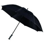 Falcone extra strong windproof golfparaplu dubbellaags 130 cm - zwart Falcone extra strong windproof golfparaplu dubbellaags 130 cm - zwart