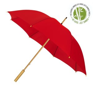 Eco bamboe paraplu windproof rood