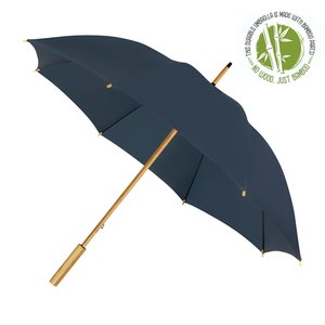 Eco bamboe paraplu windproof marineblauw