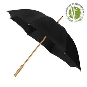 Eco bamboe paraplu windproof zwart